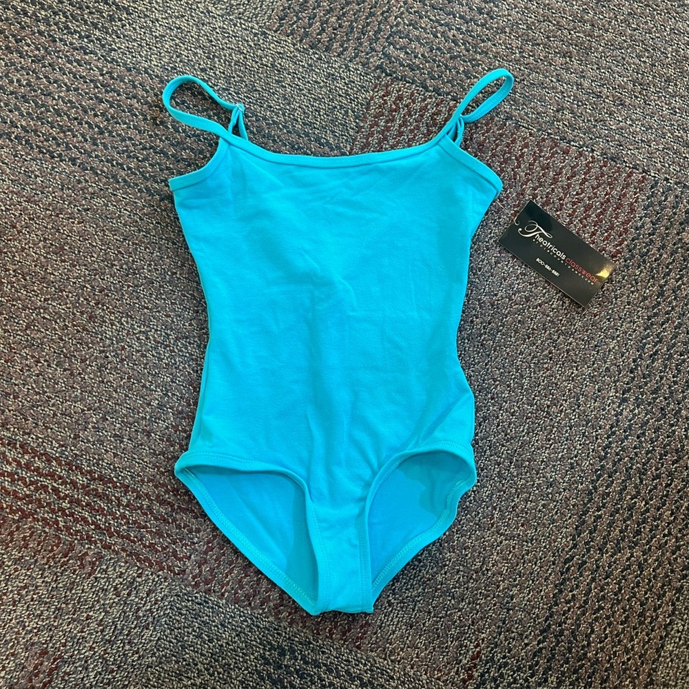 NEW! Theatricals camisole leotard, teal turquoise, size LC